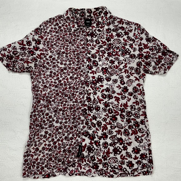 Vans Mens Short Sleeve Button Up Shirt Classic‎ Fit All Over Floral Print Large - Picture 5 of 8